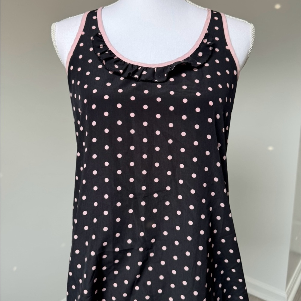 Candie’s Chiffon Polka Dot Ruffle Tank Top‎ Small Coquette Y2K Style 2000